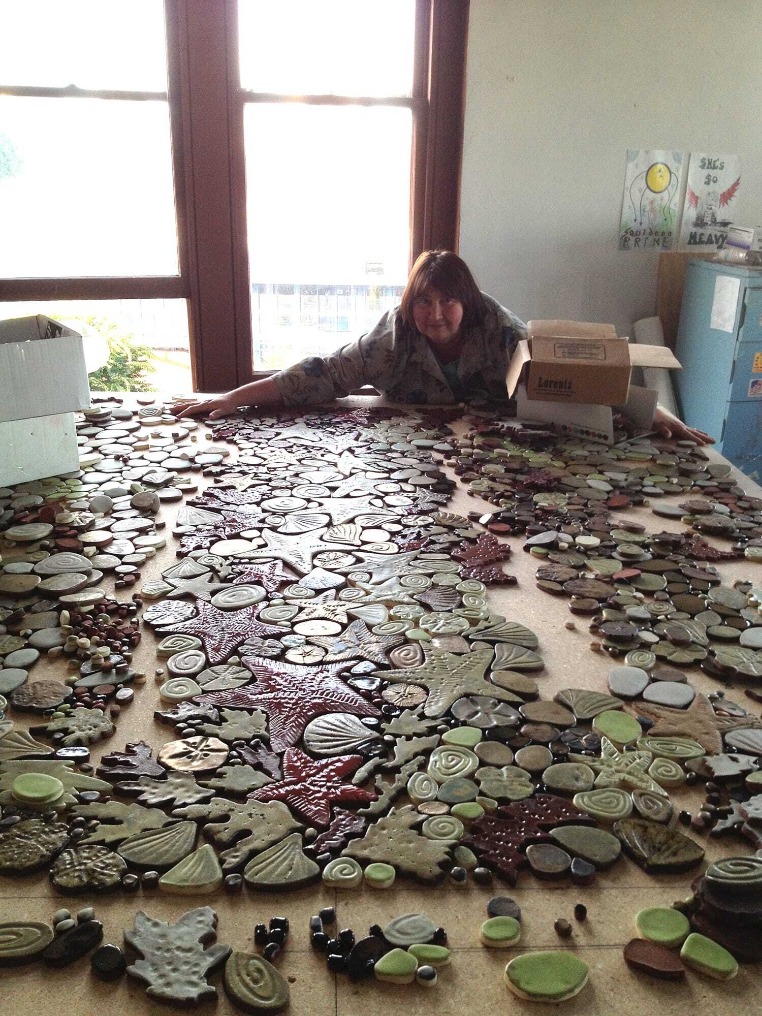 Olga from Pacific Tile Wave at her studio in Tacoma