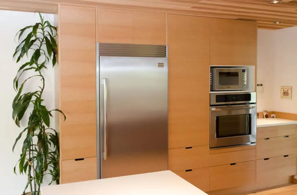 Bainbridge Island kitchen cedar ceiling and refinished floors