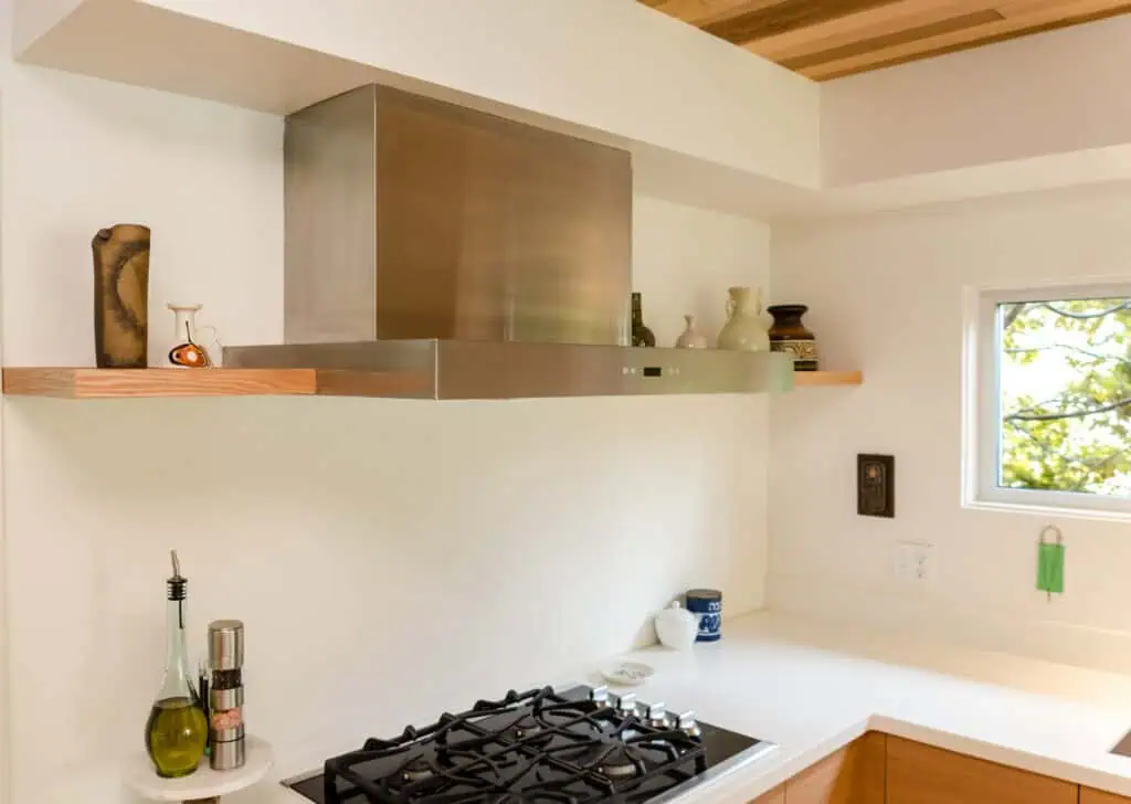 Pantry wall with built-in oven and refrigerator