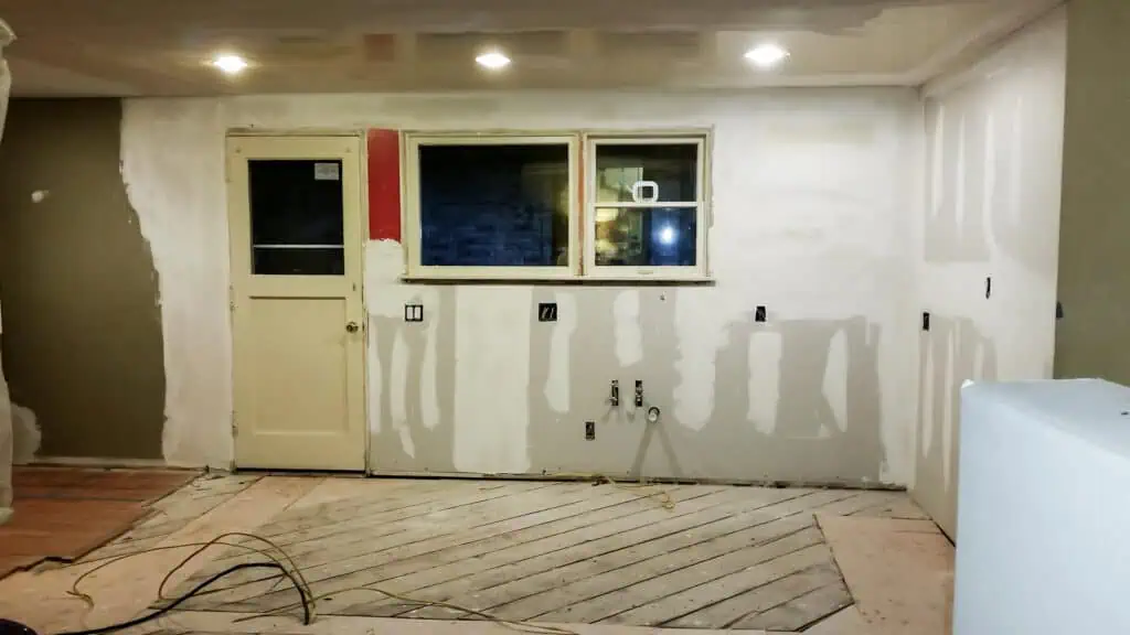 Ravenna kitchen before remodel — open framing