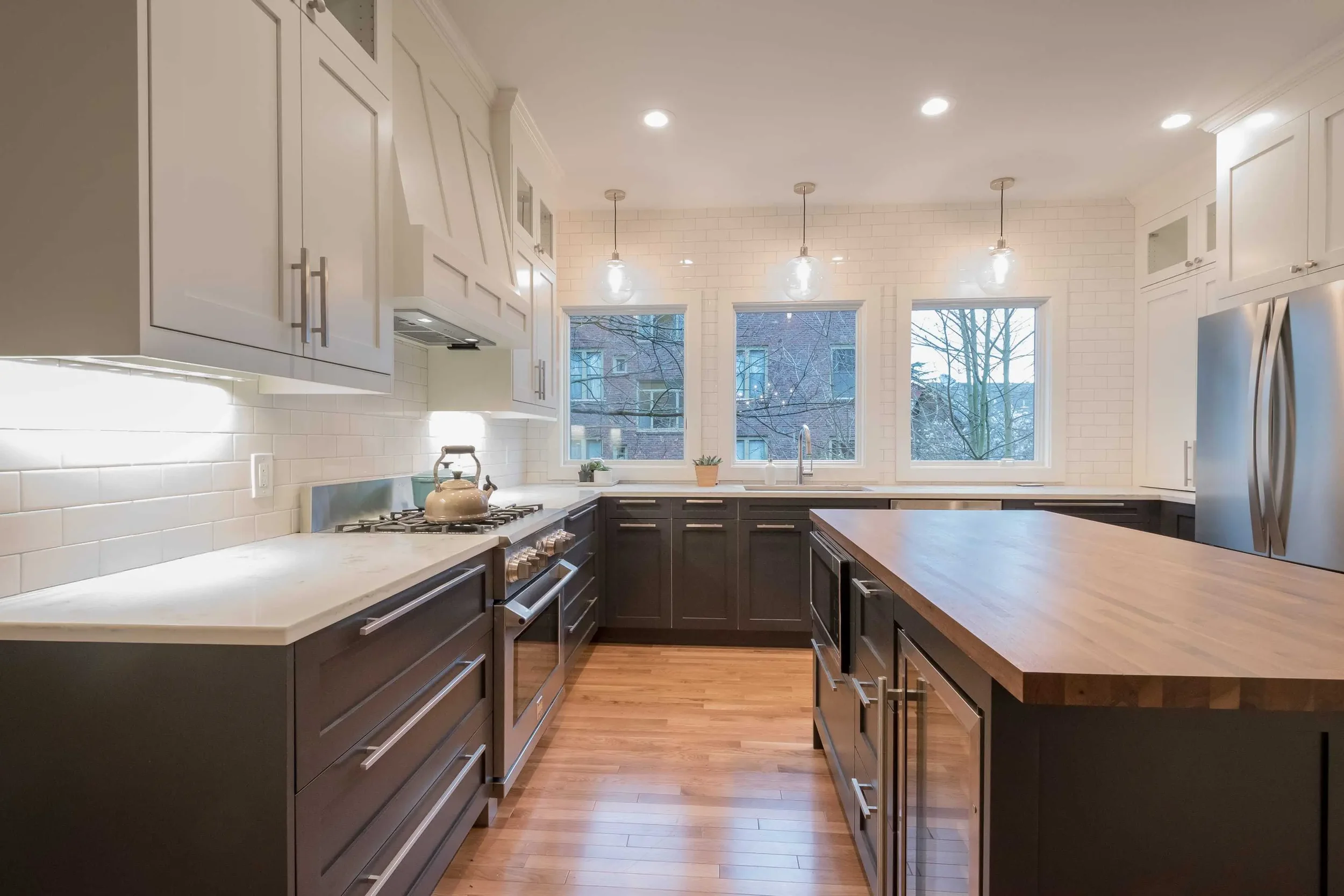 IKEA kitchen with custom doors