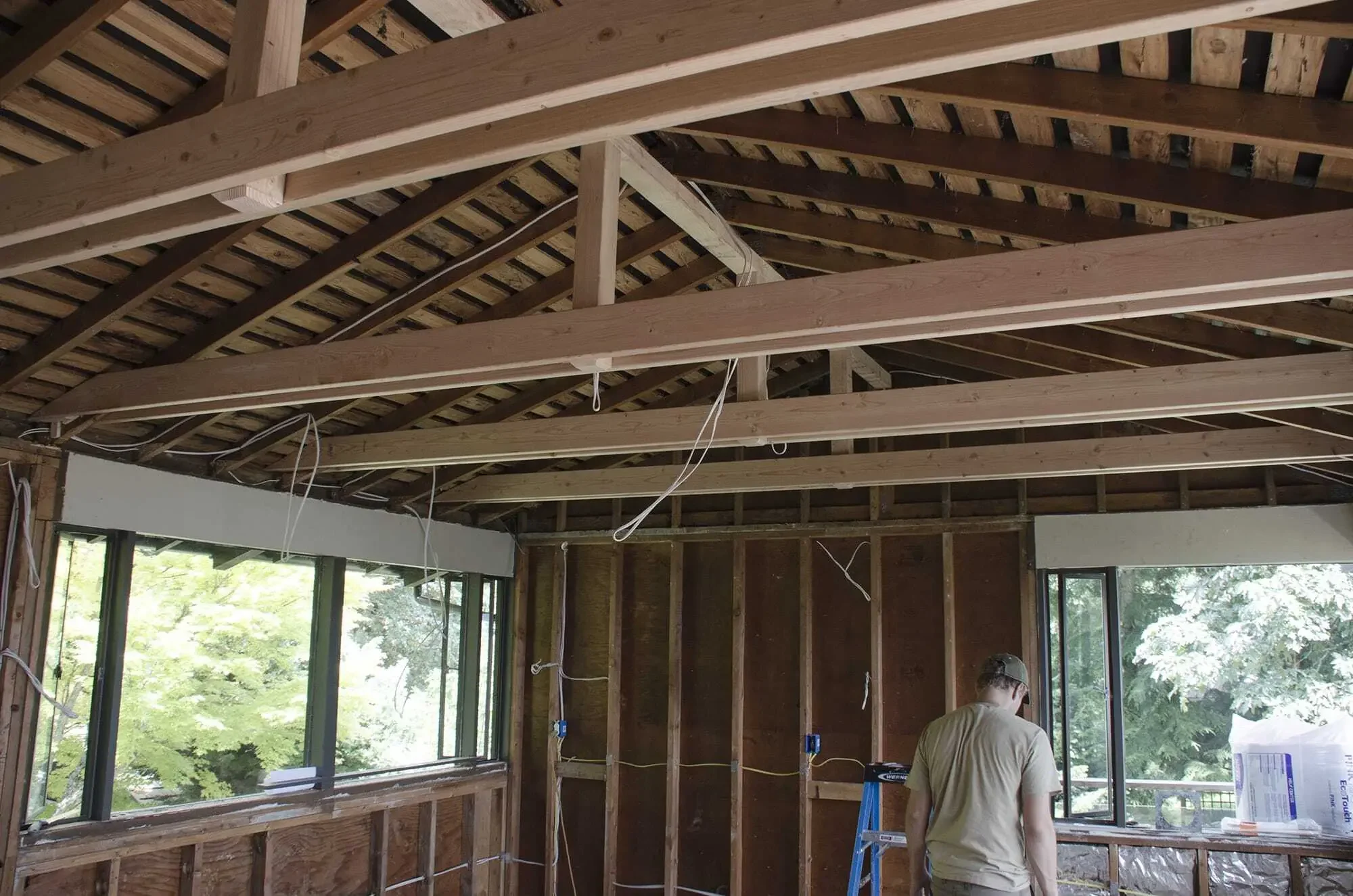 Exposed beams, new plumbing and all new electrical